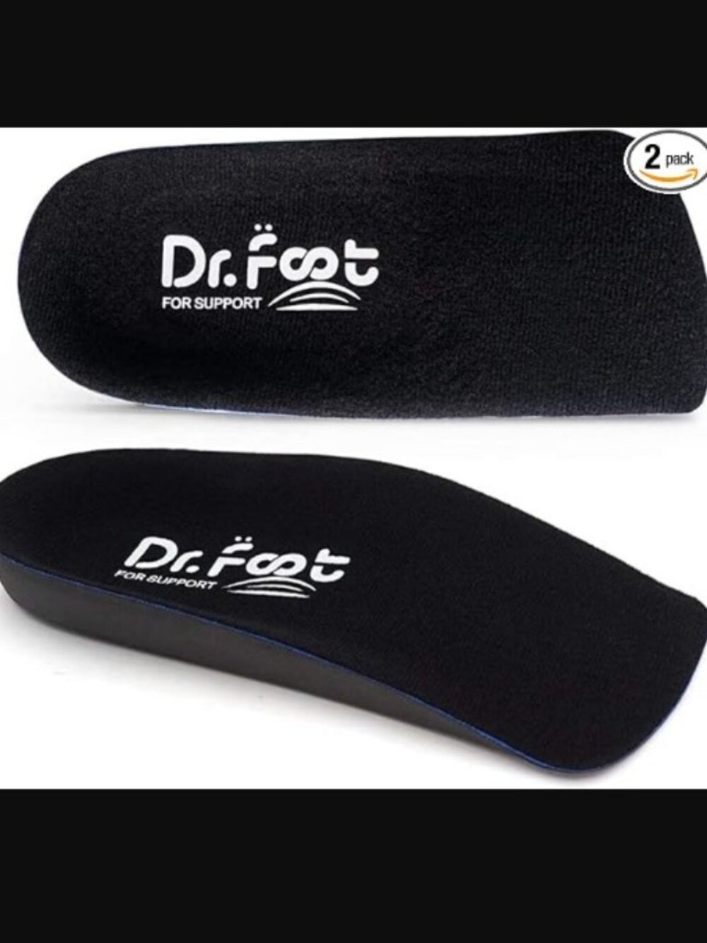 3/4 Length Orthotic Insoles Flat Feet Plantar Fasciitis X-Large